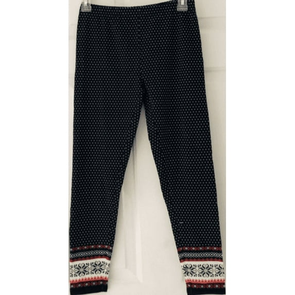 Polo Ralph Lauren Girls BLACK MULTI Nordic Print Jersey Leggings L(12-14)