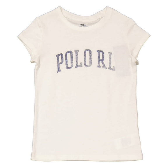 Polo Ralph Lauren Girls Deckwash White Graphic Cotton T-Shirt, Size 5Y