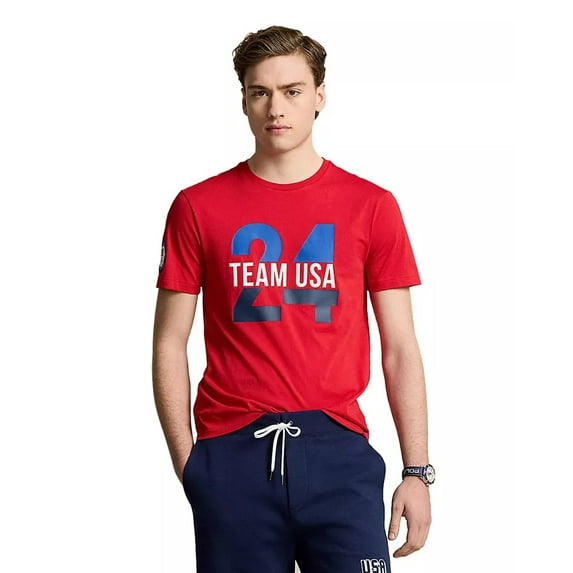 Ralph Lauren Mens Team USA Graphic T-Shirt, Multicoloured, X-Large