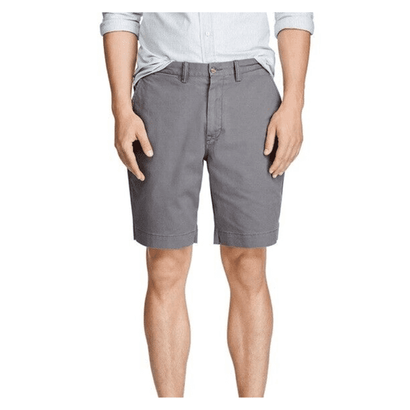 Polo Ralph Lauren Gray Classic Fit 9 Shorts Mens Chino Cotton Grey, SZ 30.