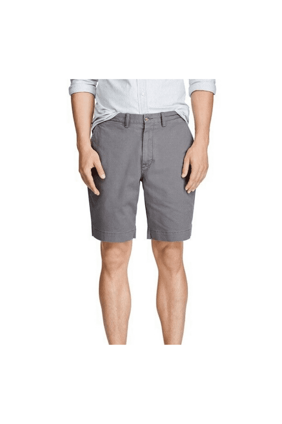 Gray Classic Fit 9 Shorts Mens Chino Cotton Grey, SZ 30.