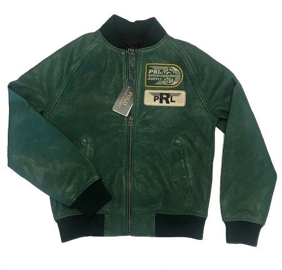 新品タグつき！POLOキッズブルゾン Polo Ralph Lauren Green Kids Leather Jacket, Small (8