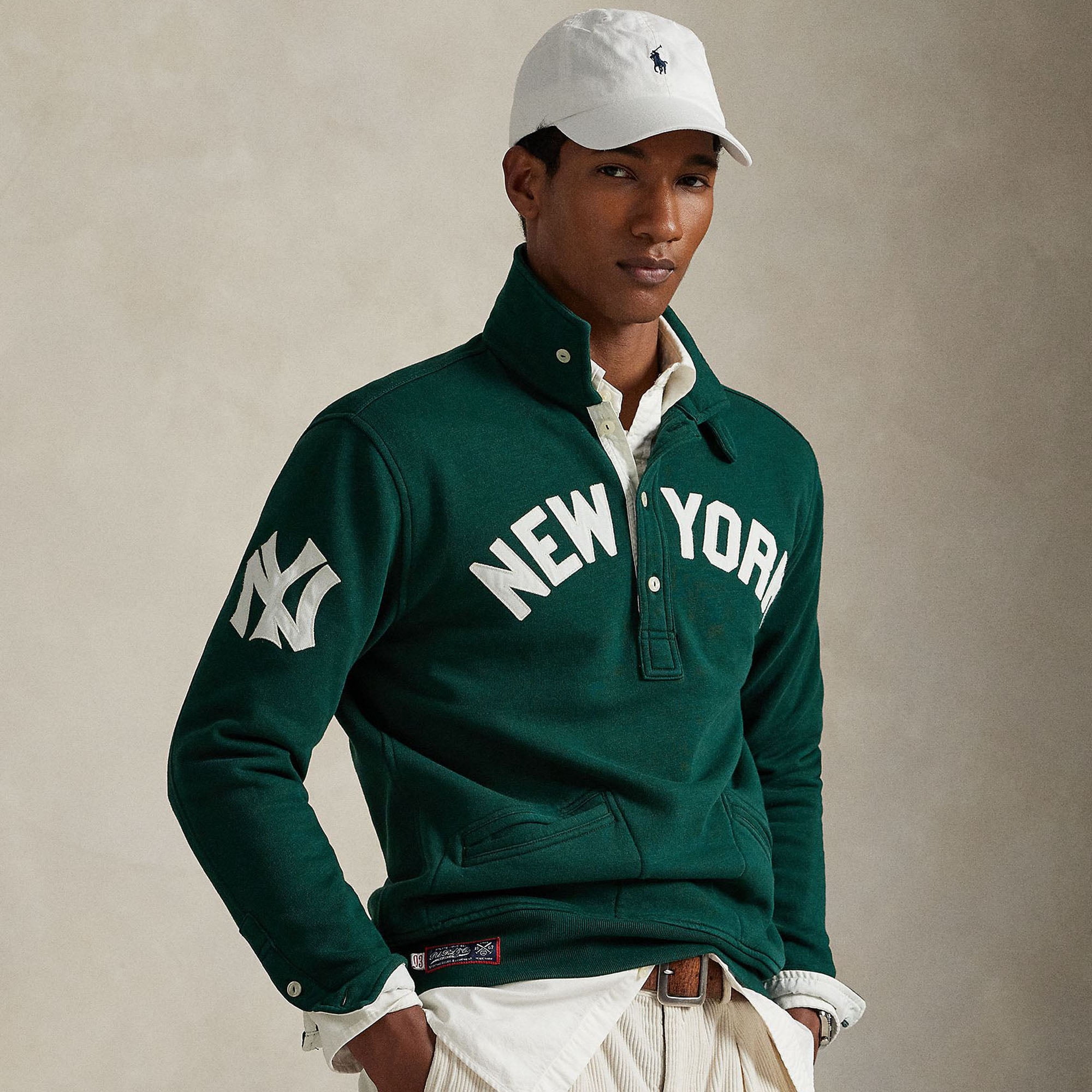 Polo Ralph Lauren Green Yankees Vintage Fleece Sweatshirt 