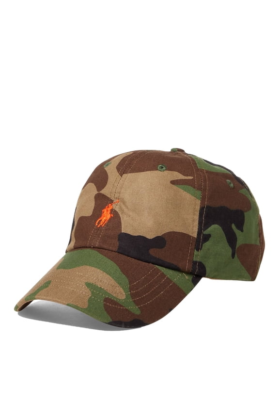 Hat, Classic Sport Men's Baseball Cap, Orange / Blue Pony, Adjustable Strap