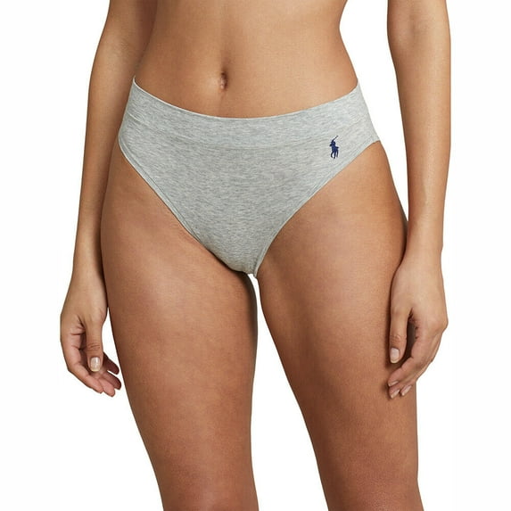 Polo Ralph Lauren High Cut Briefs Panty - 4P2037 (Heather Grey, XL)