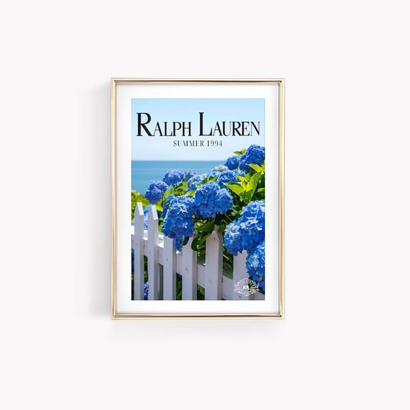 Polo Ralph Lauren Hydrangea Poster, Nantucket Summer Magazine, Preppy Cape Cod Aesthetic, East Coast Print, Coastal Vintage Fashion Magazine 8x12 UNFRAMED