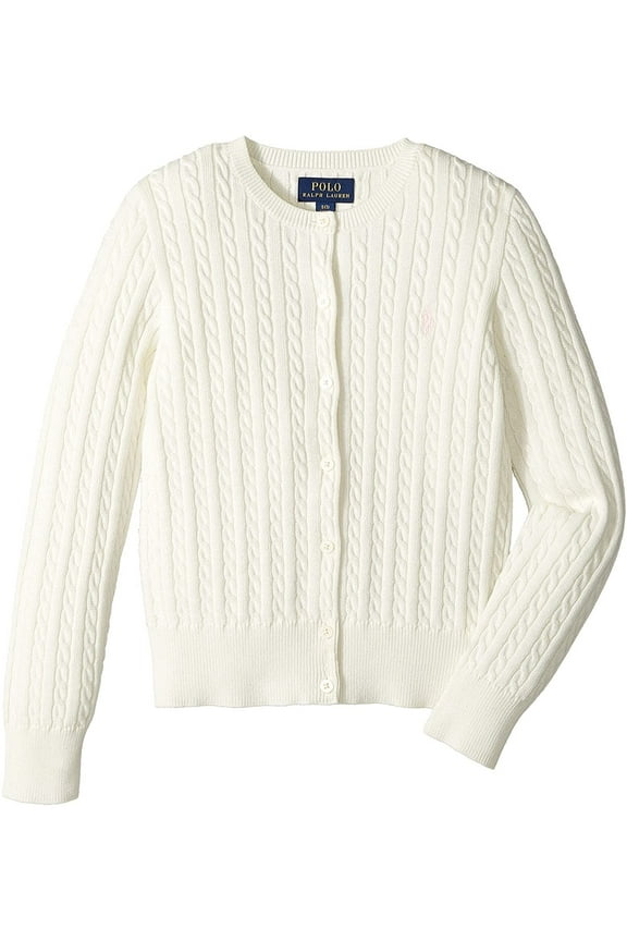 Girls' Cable Knit Cotton Cardigan