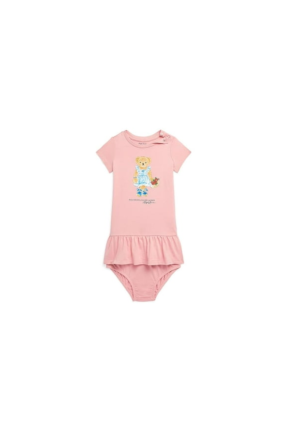 Kids Polo Bear Jersey Tee Dress Bloomer Rose Infant 9M 303944