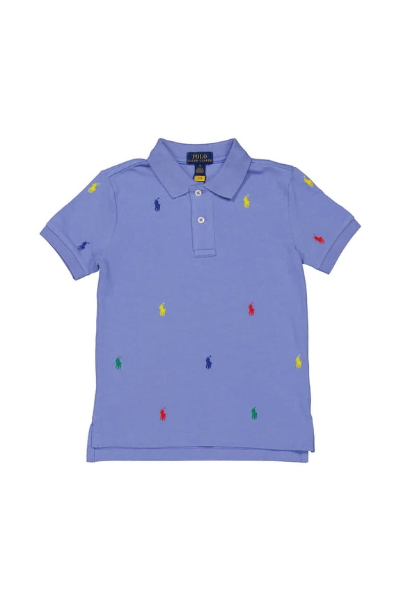 Kids Pony Embroidered Cotton Polo Shirt, Size 5Y