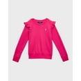 thumbnail image 1 of Polo Ralph Lauren Kids Ruffled Terry Sweatshirt (Big Kid) (Bright Pink W/White), 1 of 7