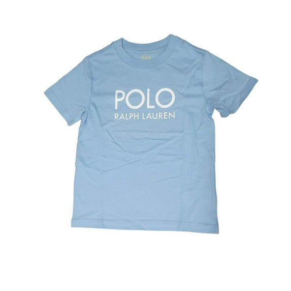 Polo Ralph Lauren LIGHT BLUE Boys Cotton Logo Printed S/S Tee Shirt, Size 6, NWT