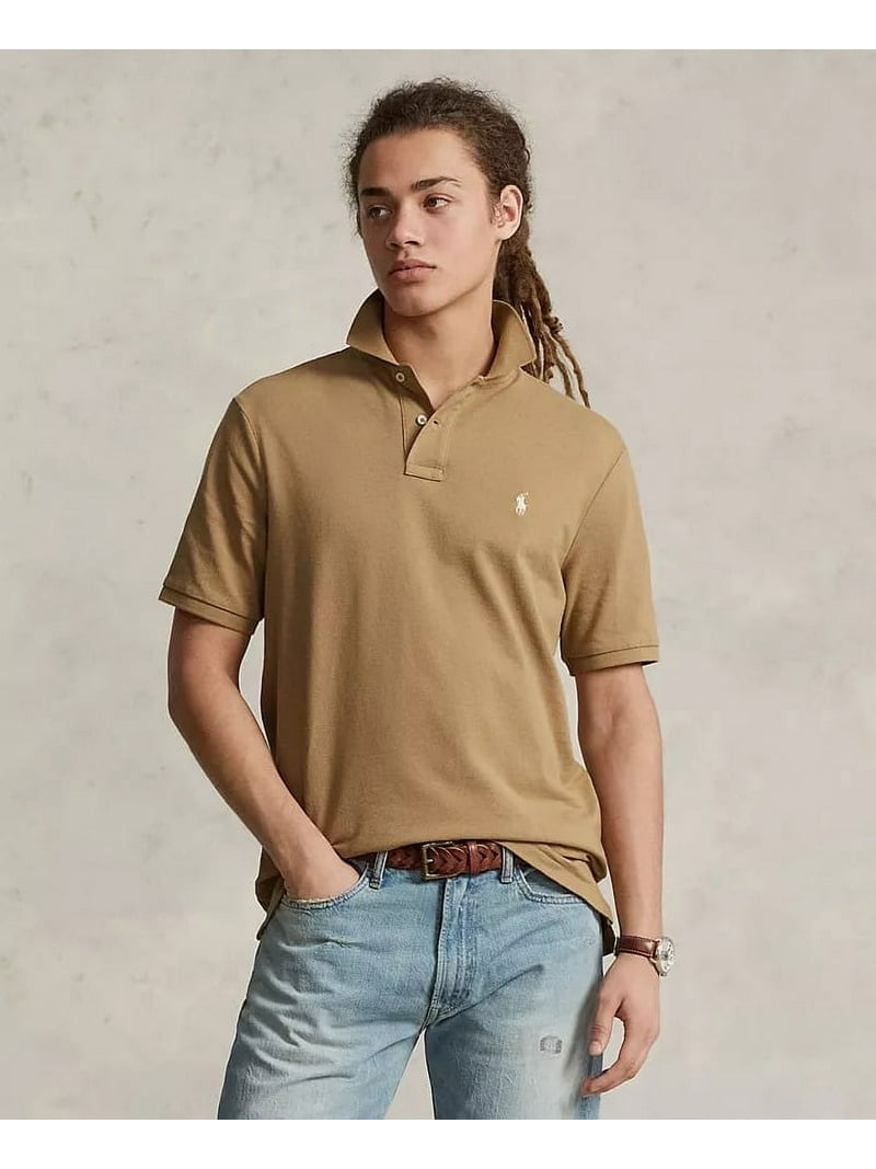Polo Ralph Lauren LUXURY TAN Men's Classic Fit Mesh Polo Shirt, US
