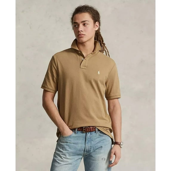 Polo Ralph Lauren LUXURY TAN Men's Classic Fit Mesh Polo Shirt, US X-Large