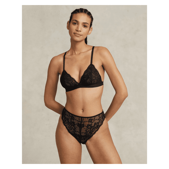 Polo Ralph Lauren Lace Triangle Bralette , Black , L