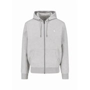 Polo Ralph Lauren Light Grey Zip-Up Hoodie With Adjustable Drawstring And Embroidered Logo Men's