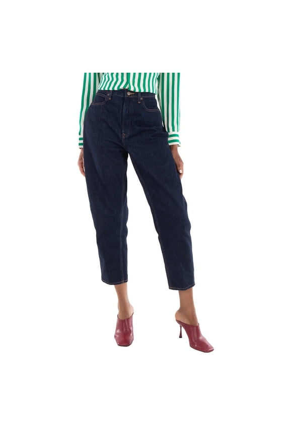 Logo-Patch Cotton Denim Jeans, Size 26 R
