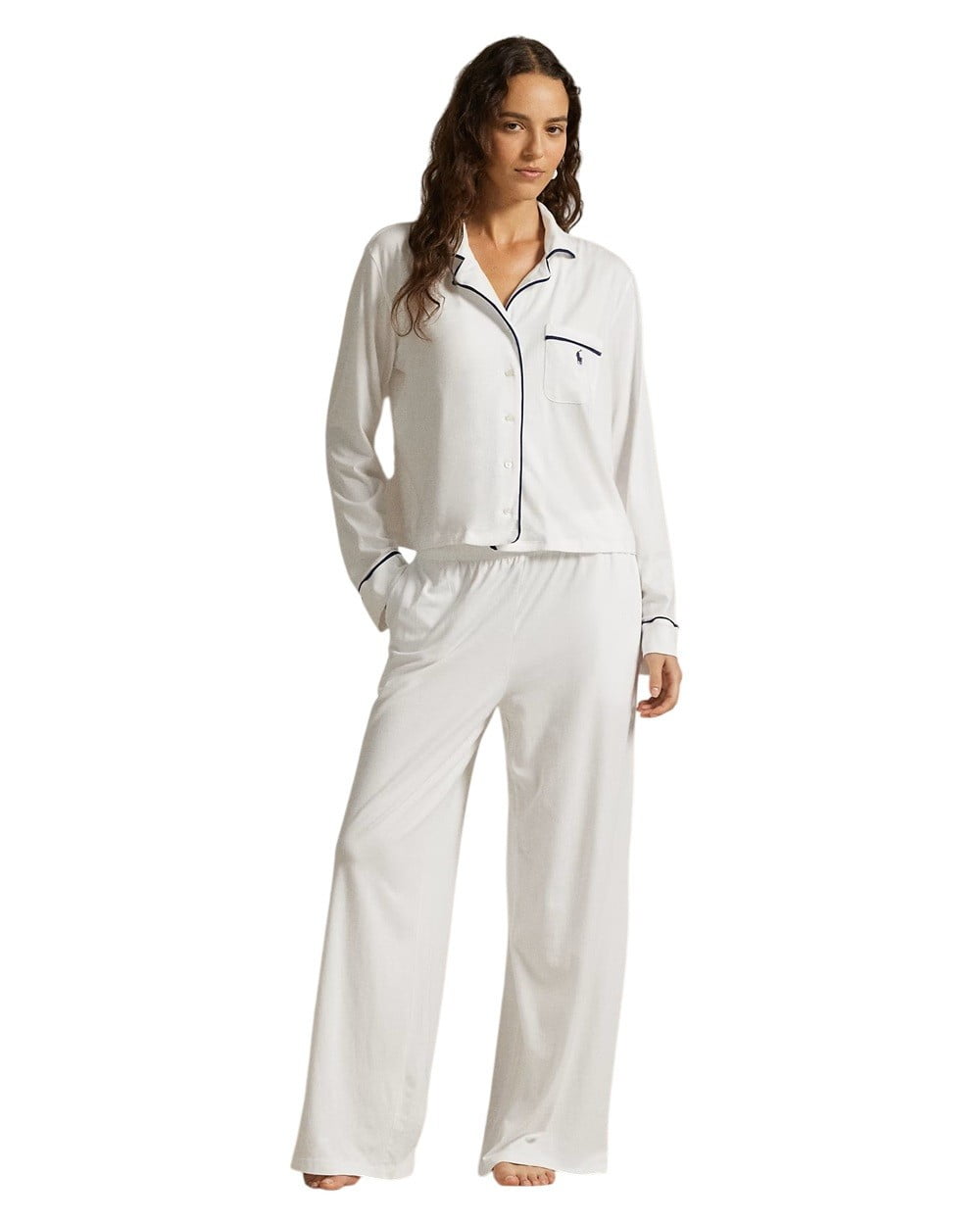 Polo Ralph Lauren Long-Sleeve Jersey Pajama Set - 4P0229 (White