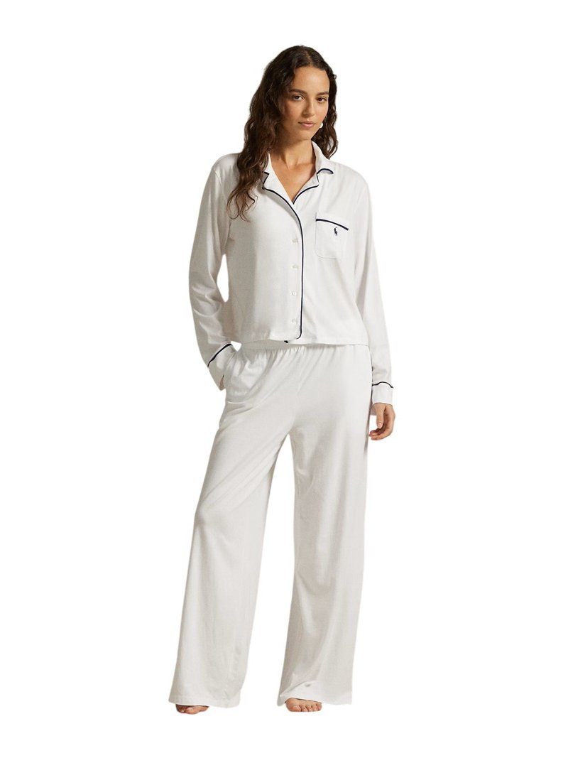 Polo Ralph Lauren Long-Sleeve Jersey Pajama Set - 4P0229 (White