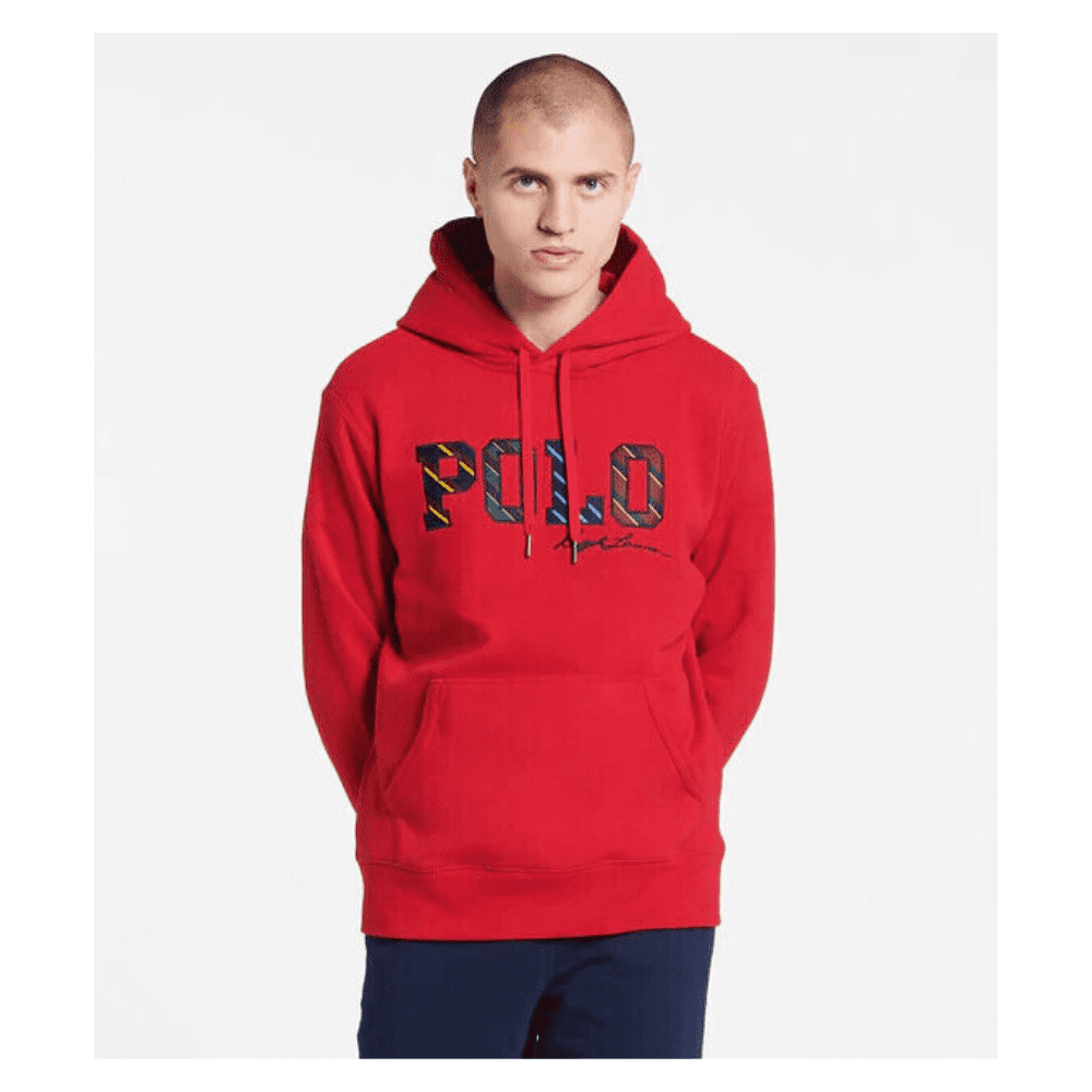 Polo Ralph Lauren Long Sleeve Polo Letter Fleece Hoodie, Red
