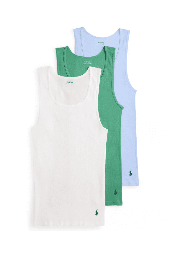 MULTI Men's 3-Pack Cotton Classic Tank Tops, US Large