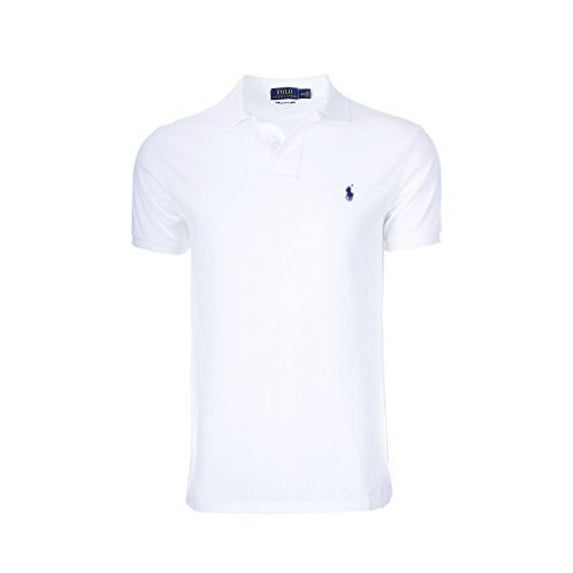Polo Ralph Lauren Men Classic Fit Mesh Polo Shirt (Large, White 7105)