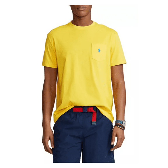 Polo Ralph Lauren Men'Classic Fit Pocket T-Shirt,Yellow,S