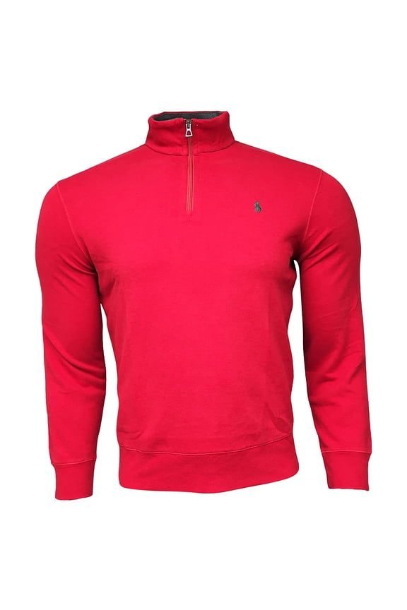 Men's 1/4 Zip Sweater M Red Medium
