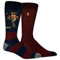 thumbnail image 1 of Polo Ralph Lauren Men's 2-Pack Assorted Polo Bear Solid Dress Sock, Navy/Burgundy/Rugby Kicker, 1 of 1