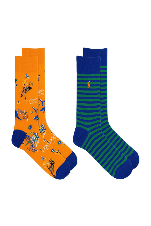 Men's 2-Pack Bearwaiian Crew Dress Socks, Multi, 10-13