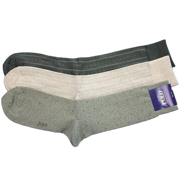 Polo Ralph Lauren Men's 3-Pairs Pattern Dress Socks Sz: 10-13 Fits 6-12.5