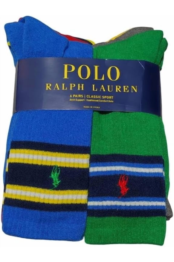 Men's 6-Pack  Crew Sock, multi Assorted, 10-13