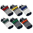 thumbnail image 1 of Polo Ralph Lauren Men's 6-Pack Multi Stripe Low Cut Ankle Sock, Grey Assorted, 10-13, 1 of 2