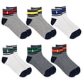 thumbnail image 1 of Polo Ralph Lauren Men's 6-Pack Multi Stripe Quarter Sock, Grey Assorted, 10-13, 1 of 1