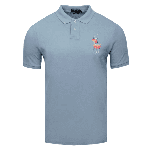 Polo Ralph Lauren Men's, Animated Tie-Dye Logo Mesh Polo Shirt, Blue, XL