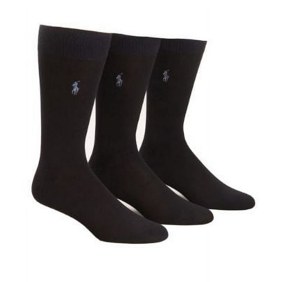 Polo Ralph Lauren Men's Assorted 3 Pack Supersoft Socks Black Size 10-13