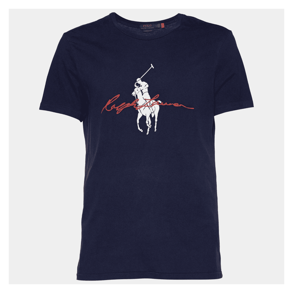 Polo Ralph Lauren Men's Big Pony Logo Jersey T-Shirt in Newport Navy ...