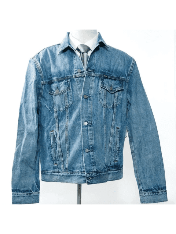 Men's Big & Tall Big Pony Spell Out Trucker Denim Jacket, 4XB