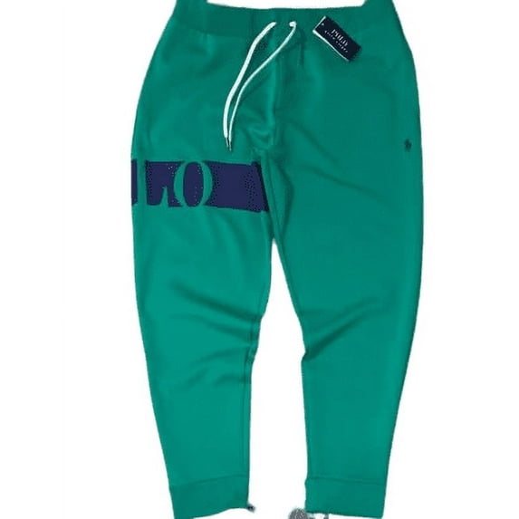 Polo Ralph Lauren Men's Big & Tall Green Double Knit Graphic Jogger Pants, 2XB