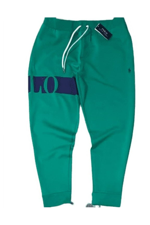 Men's Big & Tall Green Double Knit Graphic Jogger Pants, 2XB