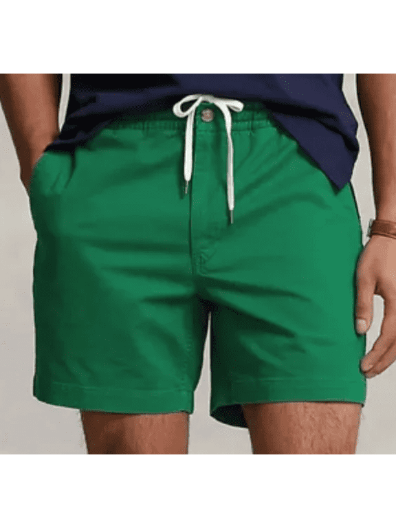 Men's Big & Tall Green Prepster Stretch Twill Shorts, LT