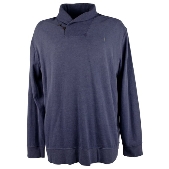 Polo Ralph Lauren Men's Big & Tall Jersey Shawl Collar Sweater 4LT 4XLT Blue