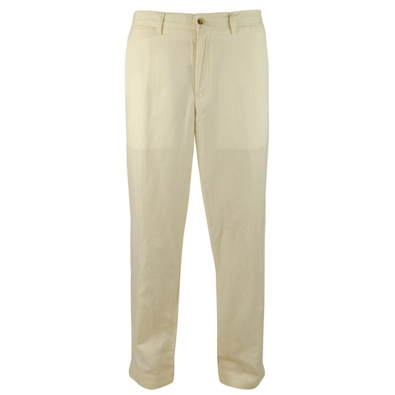 Polo Ralph Lauren Men's Big & Tall Straight Fit Linen-Blend Pants (34x32, Cream)