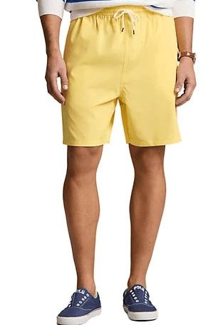 Polo Ralph Lauren Men's Big & Tall Yellow Traveler Swim Trunks, 2LT