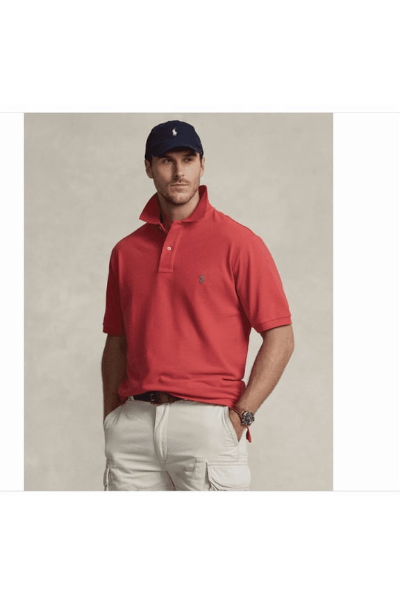 Men's Big & Tall the Iconic Mesh Polo Shirt - Post Red