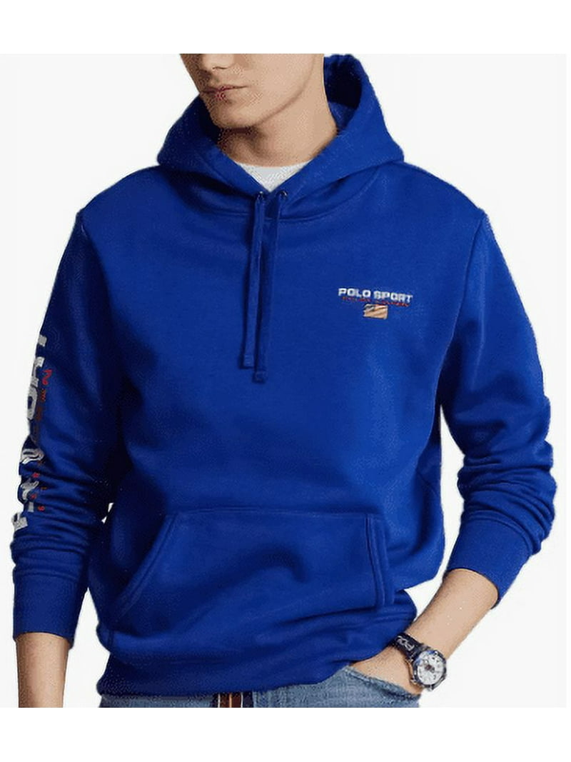 Polo Ralph Lauren Men's Blue/White Sport Fleece Hoodie, XLT