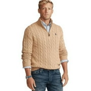 Polo Ralph Lauren Mens Camel Melange Cable Knit Cotton Sweater, 5XB