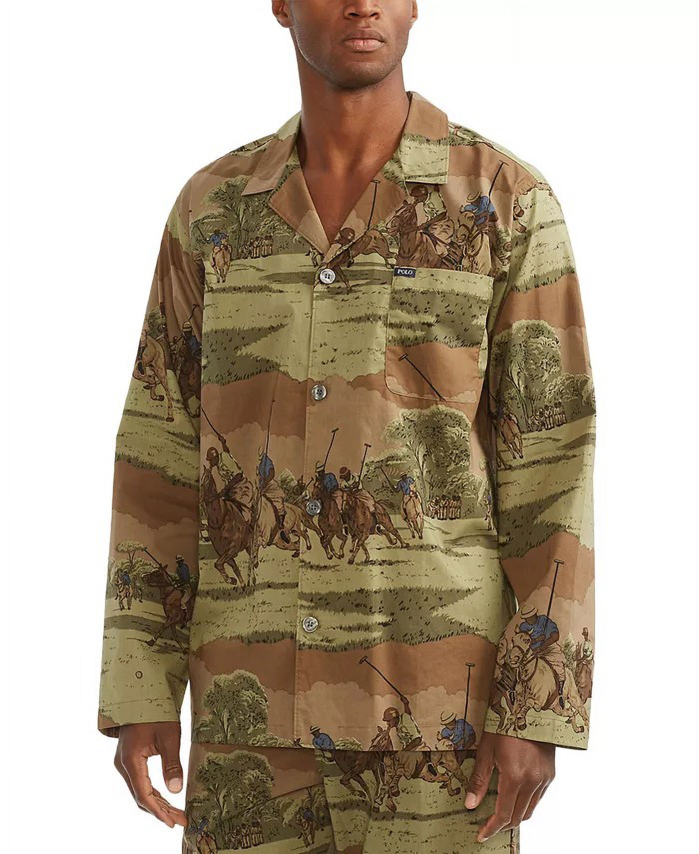 men's sun valley polo bear print knit pajama jogger pants