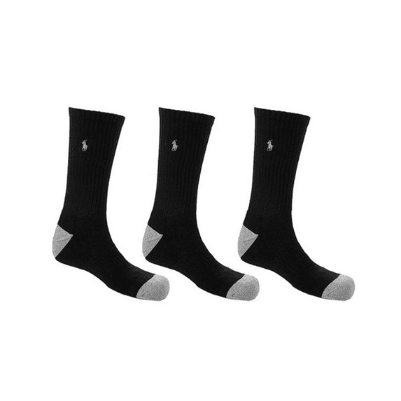 Polo Ralph Lauren Men's Classic Cotton Sport 6-Pack Socks, Black, 10-13