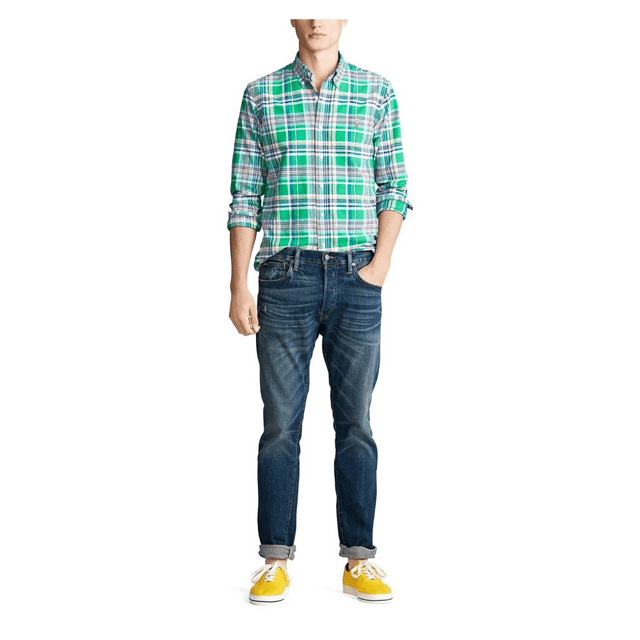 Polo Ralph Lauren, Men's Classic Fit Button Down Shirt, Green Multi, S