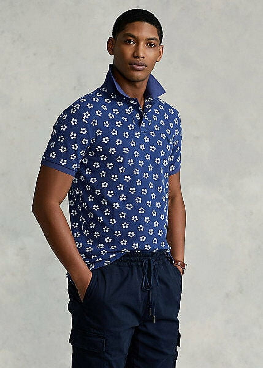 Polo Ralph Lauren Men s Classic Fit Floral Mesh Polo Shirt Hibiscus Navy Small Walmart